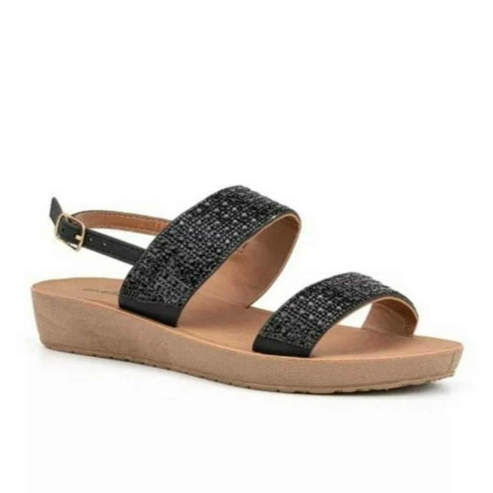 Olivia Miller Bronte Sandals Black 7 - Picture 1 of 6